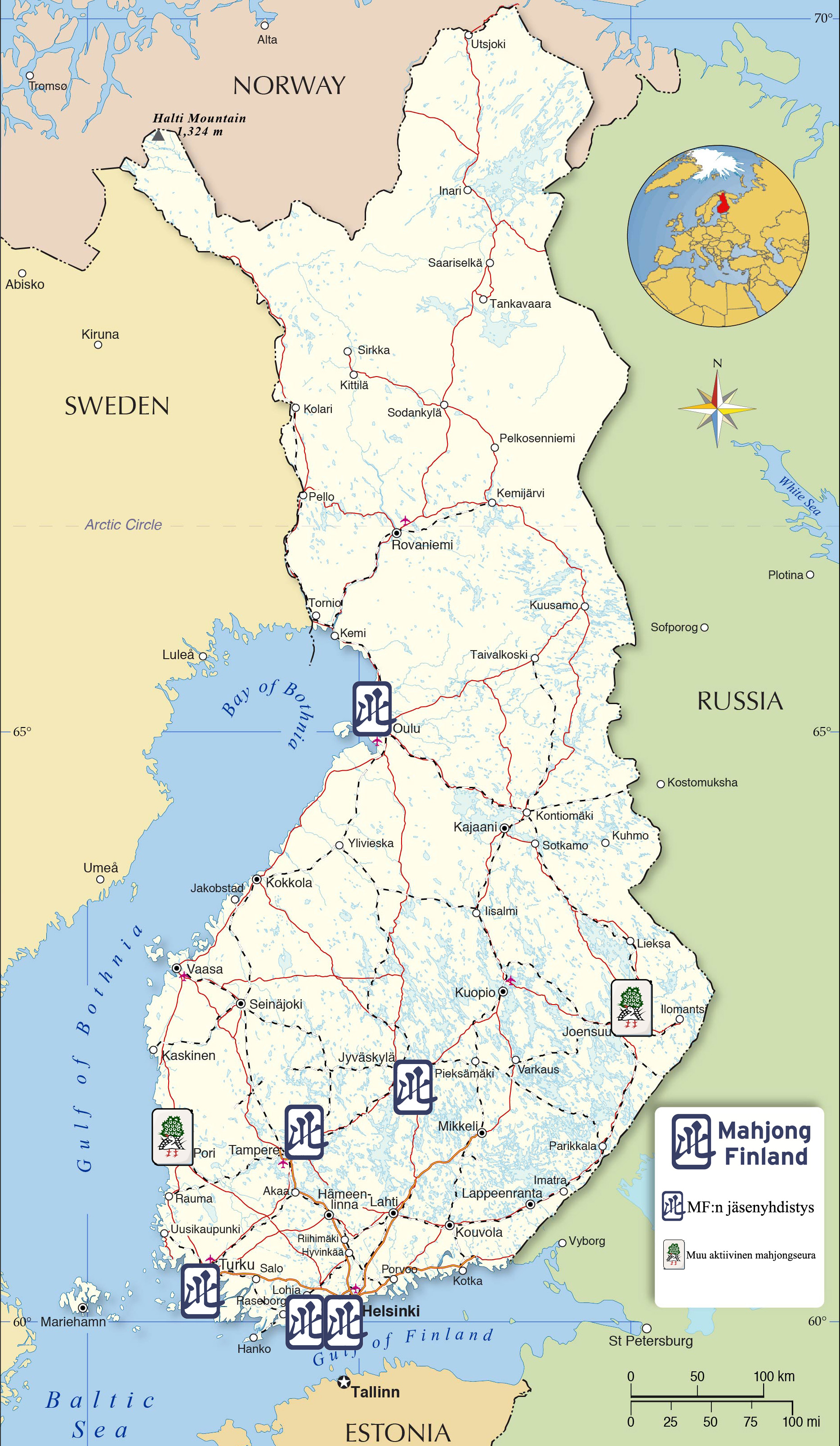 Mahjong Finland yhdistyskartta