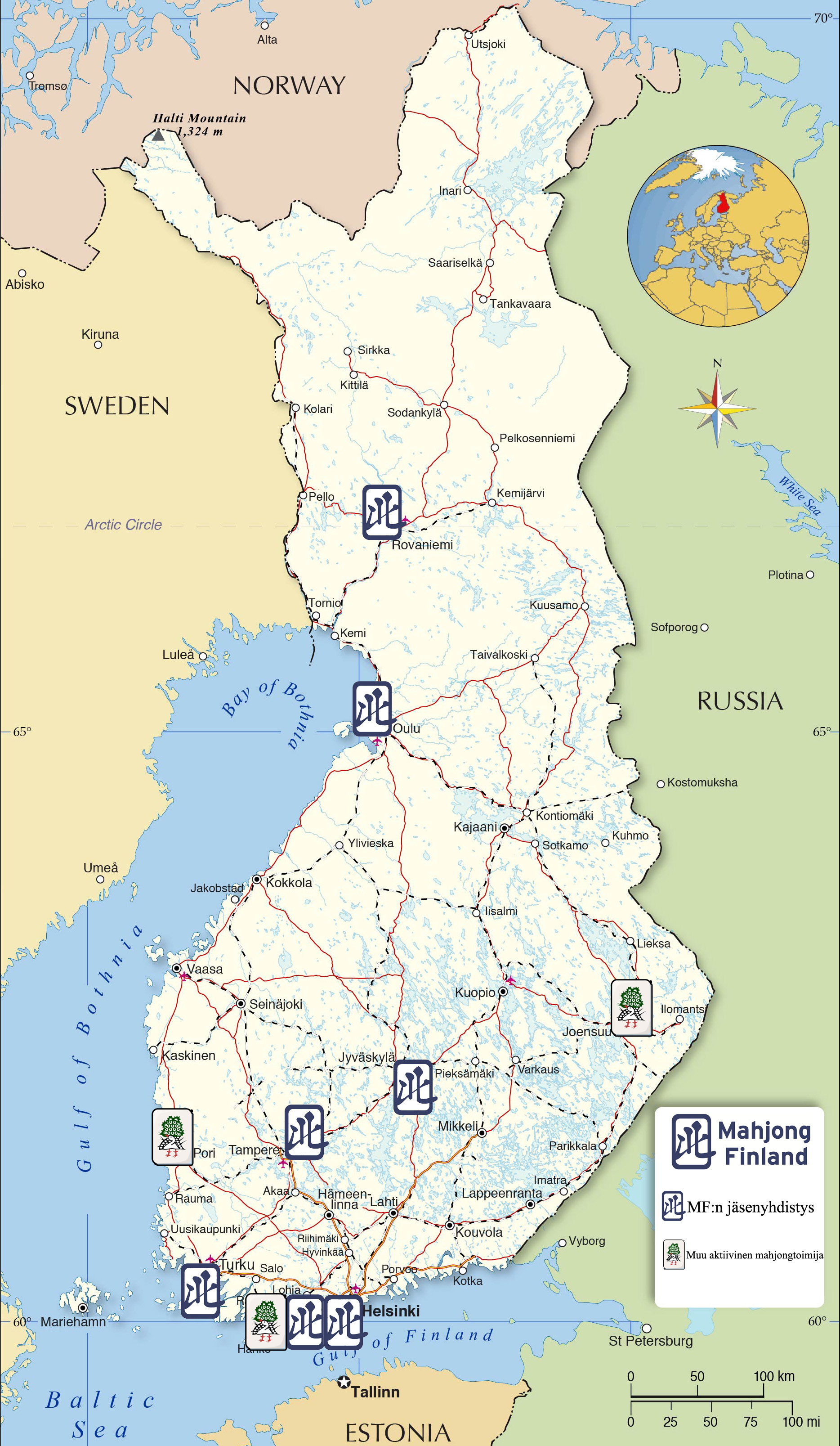 Mahjong Finland yhdistyskartta